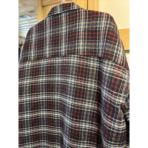 BTC VTG Men’s XLT Red Plaid Flannel Shirt Long Sleeve Button Down Cotton Outdoor - Picture 10 of 10